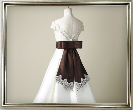 ショートバックリボン　ブラウンシャンタン